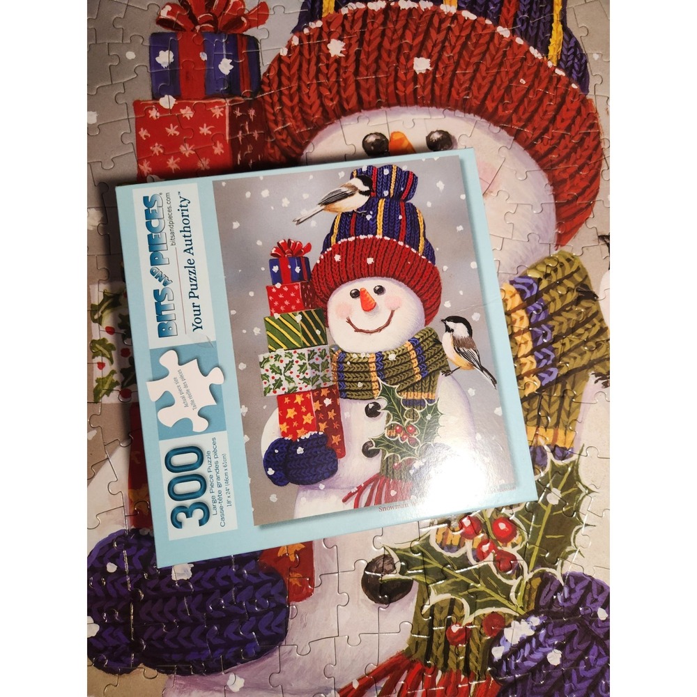Bits And Pieces Snowman With Presents Jigsaw Puzzle 300 Large Piece Christmas